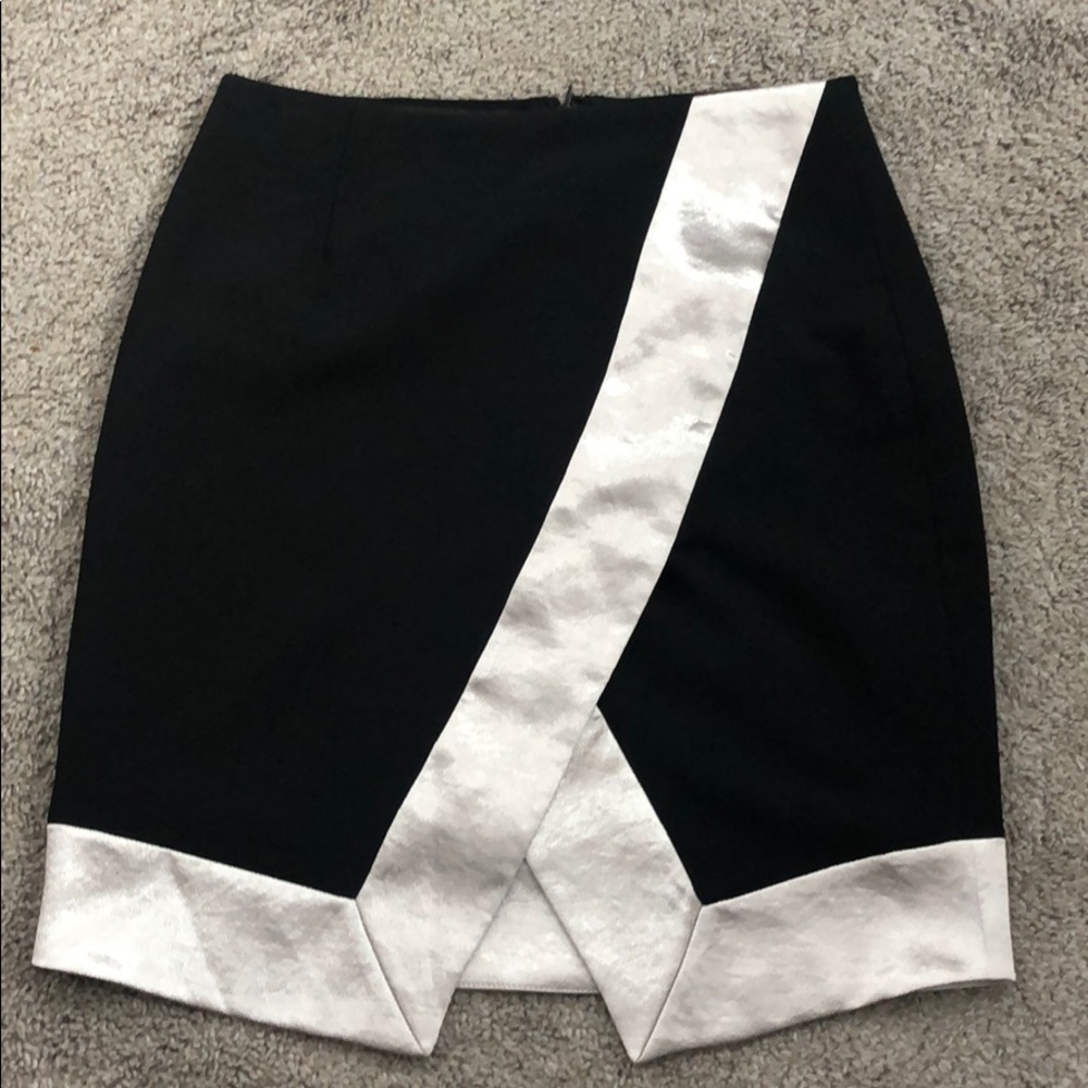 Banana Republic Black Skirt with Silver Accent Stripe